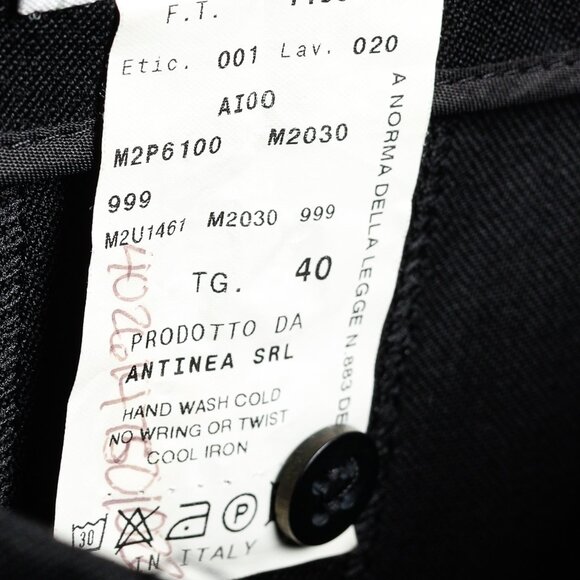 Emporio Armani 2005 Vintage Back-Seam Black Wool Pants - Picture 7 of 8